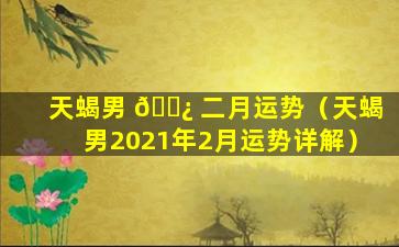 天蝎男 🌿 二月运势（天蝎男2021年2月运势详解）